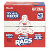 Sellars® TOOLBOX White Rags, 1-Ply, 9.8 x 12, White, 200 Sheets/Box, 6 Boxes/Carton Shop Towels and Rags - Office Ready