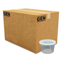 GEN Plastic Deli Container with Lid, 16 oz, Clear, Plastic, 240/Carton