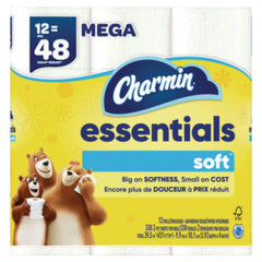 Charmin® Essentials Soft™ Bathroom Tissue, Septic Safe, 2-Ply, White, 330 Sheets/Roll, 12 Rolls/Pack, 4 Packs/Carton