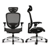 Alera® Minerva Ergonomic Mesh Swivel Task Chair, Supports Up to 275 lb, 17.24 to 20.98 Seat Height, Black Seat/Back, Silver Base Office Chairs - Office Ready