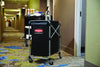 Rubbermaid® Commercial Collapsible X-Cart, Synthetic Fabric, 4.98 cu ft Bin, 20.33" x 24.1" x 34", Black/Silver Laundry/Liner Carts - Office Ready