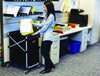 Rubbermaid® Commercial Collapsible X-Cart, Synthetic Fabric, 4.98 cu ft Bin, 20.33" x 24.1" x 34", Black/Silver Laundry/Liner Carts - Office Ready