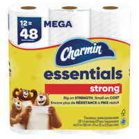 Charmin® Essentials Strong™ Bathroom Tissue, Septic Safe, 1-Ply, White, 429/Roll, 12 Rolls/Pack, 4 Packs/Carton Regular Roll Bath Tissues - Office Ready