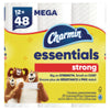 Charmin® Essentials Strong™ Bathroom Tissue, Septic Safe, 1-Ply, White, 429/Roll, 12 Rolls/Pack, 4 Packs/Carton Regular Roll Bath Tissues - Office Ready