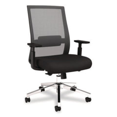 Alera® Ashdale Ergonomic Fabric Swivel Task Chair, Supports Up to 275 lb, 18.15 to 21.89 Seat Height, Black Seat/Back, Black Base