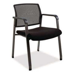 Alera® Elgar Fabric Guest Chair, 24.41 x 22.64 x 31.73, Black Seat, Black Back, Black Base