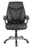 Alera® Fulford Bonded Leather High-Back Manager's Chair, Supports Up to 275 lb, 18.62 to 22.56 Seat Height, Black Seat/Back/Base Office Chairs - Office Ready