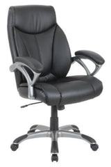 Alera® Fulford Bonded Leather High-Back Manager's Chair, Supports Up to 275 lb, 18.62 to 22.56 Seat Height, Black Seat/Back/Base