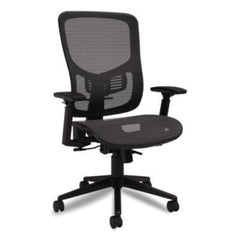 Alera® Hollins Ergonomic Mesh Swivel Task Chair, Supports Up to 275 lb, 18.57 to 22.54 Seat Height, Black Seat/Back, Black Base