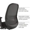 Alera® Kempton Ergonomic Fabric Mesh Swivel Task Chair, Supports Up to 275 lb, 18.31 to 22.17 Seat Height, Black Seat/Back/Base Office Chairs - Office Ready