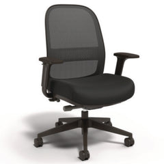 Alera® Kempton Ergonomic Fabric Mesh Swivel Task Chair, Supports Up to 275 lb, 18.31 to 22.17 Seat Height, Black Seat/Back/Base