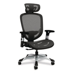 Alera® Minerva Ergonomic Mesh Swivel Task Chair, Supports Up to 275 lb, 17.24 to 20.98 Seat Height, Black Seat/Back, Silver Base