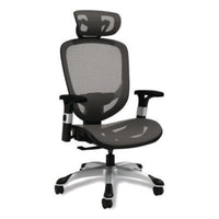 Alera® Minerva Ergonomic Mesh Swivel Task Chair, Supports Up to 275 lb, 17.24 to 20.98 Seat Height, Gray Seat/Back, Silver Base Office Chairs - Office Ready