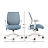 Alera® Wessex Ergonomic Fabric Mesh Swivel Task Chair, Up to 275 lb, 17.09 to 20.83 Seat Height, Seafoam Seat/Back, White Base Office Chairs - Office Ready