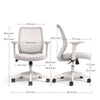 Alera® Wessex Ergonomic Fabric Mesh Swivel Task Chair, Supports Up to 275 lb, 17.09 to 20.83 Seat Height, Gray Seat/Back, White Base Office Chairs - Office Ready