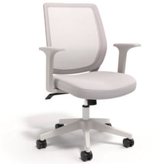 Alera® Wessex Ergonomic Fabric Mesh Swivel Task Chair, Supports Up to 275 lb, 17.09 to 20.83 Seat Height, Gray Seat/Back, White Base