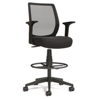 Alera® Wessex Drafting Stool, Mesh Back, Supports Up to 275 lb, 27.95 to 33.66 Seat Height, Black Seat, Black Back, Black Base Drafting & Task Stools - Office Ready