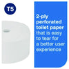 Tork® OptiServe® High-Capacity Coreless Toilet Paper, 2-Ply, White, 1,500 Sheets, 18 Rolls/Carton High Capacity Roll Bath Tissues - Office Ready