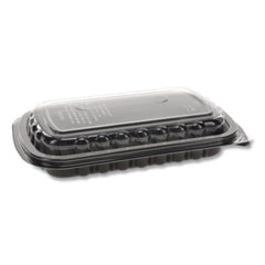 Pactiv Evergreen MealMaster® Rib Container, 10 x 7.1 x 2.1, Black/Clear, Plastic, 90/Carton