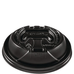 Dart® Optima Reclosable Lids for Hot Paper Cups, Fits 12 oz to 24 oz Hot Cups, Plastic, Black, 1,200/Carton