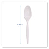 Boardwalk® Mediumweight Polypropylene Cutlery, Spoon, 5.31", Plastic, White, 1,000/Carton Disposable Teaspoons - Office Ready