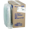 Pactiv Evergreen PET Square Container, 16 oz, 4 x 4 x 3, Clear, Plastic, 480/Carton Storage Food Containers - Office Ready