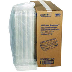 Pactiv Evergreen Hoagie Hinged Lid Container, 9 x 5.5 x 3.2, Clear, Plastic, 220/Carton