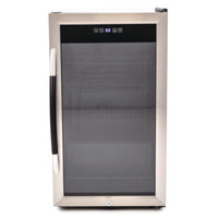 Avanti 3 Cu. Ft. Refrigerator/Beverage Cooler, 18.75 x 19.5 x 33.75, Black/Stainless Steel Framed Glass Door Counter Height Refrigerators - Office Ready