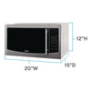 Avanti Compact, 1.1 cu ft, 1,000 W design., 1,000 W, Mirror-Finish Microwave Ovens - Office Ready