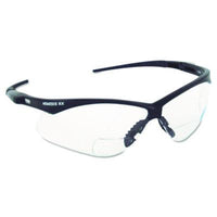 KleenGuard™ Nemesis* Readers Safety Glasses, Black Frame, Smoke Lens, +2.0 Diopter Strength Wraparound Magnifier Safety Glasses - Office Ready