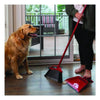 O-Cedar® PowerCorner® Pet Pro Broom and Step-on Dust Pan, 48" Handle, Red/Black/Gray Traditional Angled Brooms - Office Ready