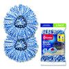 O-Cedar® Rinse Clean Refill, Microfiber, Custom Size for Rinse Clean Mop Systems, Blue/White, 2/Pack Wet Mop Heads - Office Ready