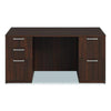 Alera® Seville Series Double Pedestal Desk, 60" x 30" x 29", Mahogany Pedestal Office Desks - Office Ready