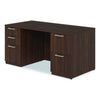 Alera® Seville Series Double Pedestal Desk, 60" x 30" x 29", Mahogany Pedestal Office Desks - Office Ready
