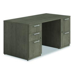 Alera® Seville Series Double Pedestal Desk, 60" x 30" x 29", Walnut