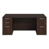 Alera® Seville Series Double Pedestal Desk, 72" x 36" x 29", Mahogany Pedestal Office Desks - Office Ready