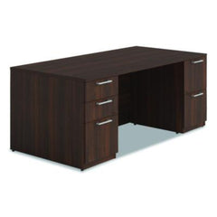 Alera® Seville Series Double Pedestal Desk, 72" x 36" x 29", Mahogany