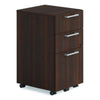Alera® Seville Series Mobile Pedestal, Left/Right, 3-Drawer: Box/Box/File, Legal, Mahogany, 15" x 18" x 27" Vertical Desk Pedestals - Office Ready
