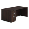 Alera® Seville Series Single Pedestal Desk, Left Pedestal, 72" x 36" x 29", Mahogany Pedestal Office Desks - Office Ready
