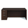 Alera® Seville Series Single Pedestal Desk, Left Pedestal, 72" x 36" x 29", Mahogany Pedestal Office Desks - Office Ready