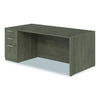 Alera® Seville Series Single Pedestal Desk, Left Pedestal, 72" x 36" x 29", Walnut Pedestal Office Desks - Office Ready