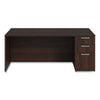 Alera® Seville Series Single Pedestal Desk, Right Pedestal, 72" x 36" x 29", Mahogany Pedestal Office Desks - Office Ready