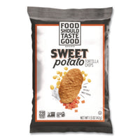 Food Should Taste Good™ Tortilla Chips, Sweet Potato with Sea Salt, 1.5 oz, 24/Carton Snacks - Office Ready