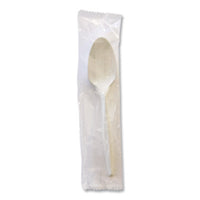 Boardwalk® Heavyweight Wrapped Polystyrene Cutlery, Spoon, Plastic, White, 1,000/Carton Disposable Teaspoons - Office Ready