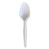 Boardwalk® Heavyweight Wrapped Polystyrene Cutlery, Spoon, Plastic, White, 1,000/Carton Disposable Teaspoons - Office Ready