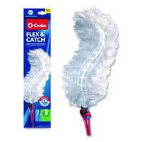 O-Cedar® Flex & Catch Heavy-Duty Dusting Kit, 1 Duster Wand and 3 Refills, 6/Carton Extension System Dusters - Office Ready