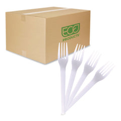 Eco-Products® Plantware CPLA Cutlery, Fork, White, 1,000/Carton