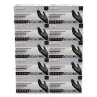 AMMEX® Professional Nitrile Exam Gloves, Powder-Free, 3 mil, Medium, Black, 100/Box, 10 Boxes/Carton Exam Gloves, Nitrile - Office Ready