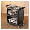 Boardwalk® Bussing Cart, Plastic, 3 Shelves, 300 lb Capacity, 18 x 36.25 x 38, Black Food Service Carts - Office Ready