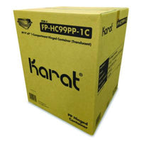 Karat® Polypropylene Plastic Hinged Container, 9.35 x 9.22 x 3.17, Clear, Plastic, 50/Pack, 4 Packs/Carton Takeout Food Containers - Office Ready